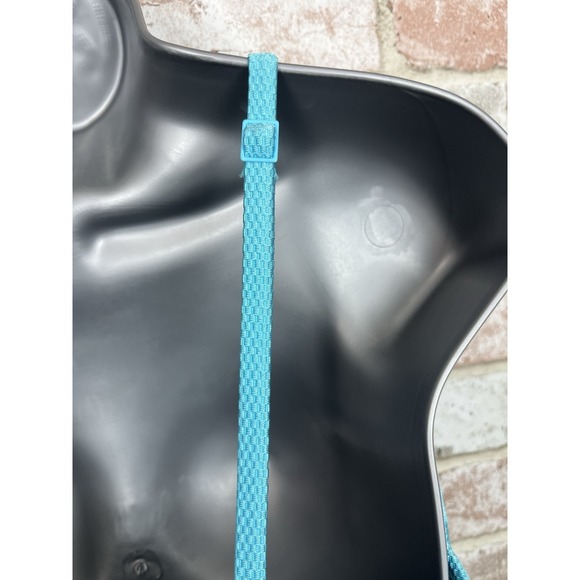 Aerie Shine Pique Wrap One Piece Swimsuit Teal Blue Sz L Long - Picture 4 of 10